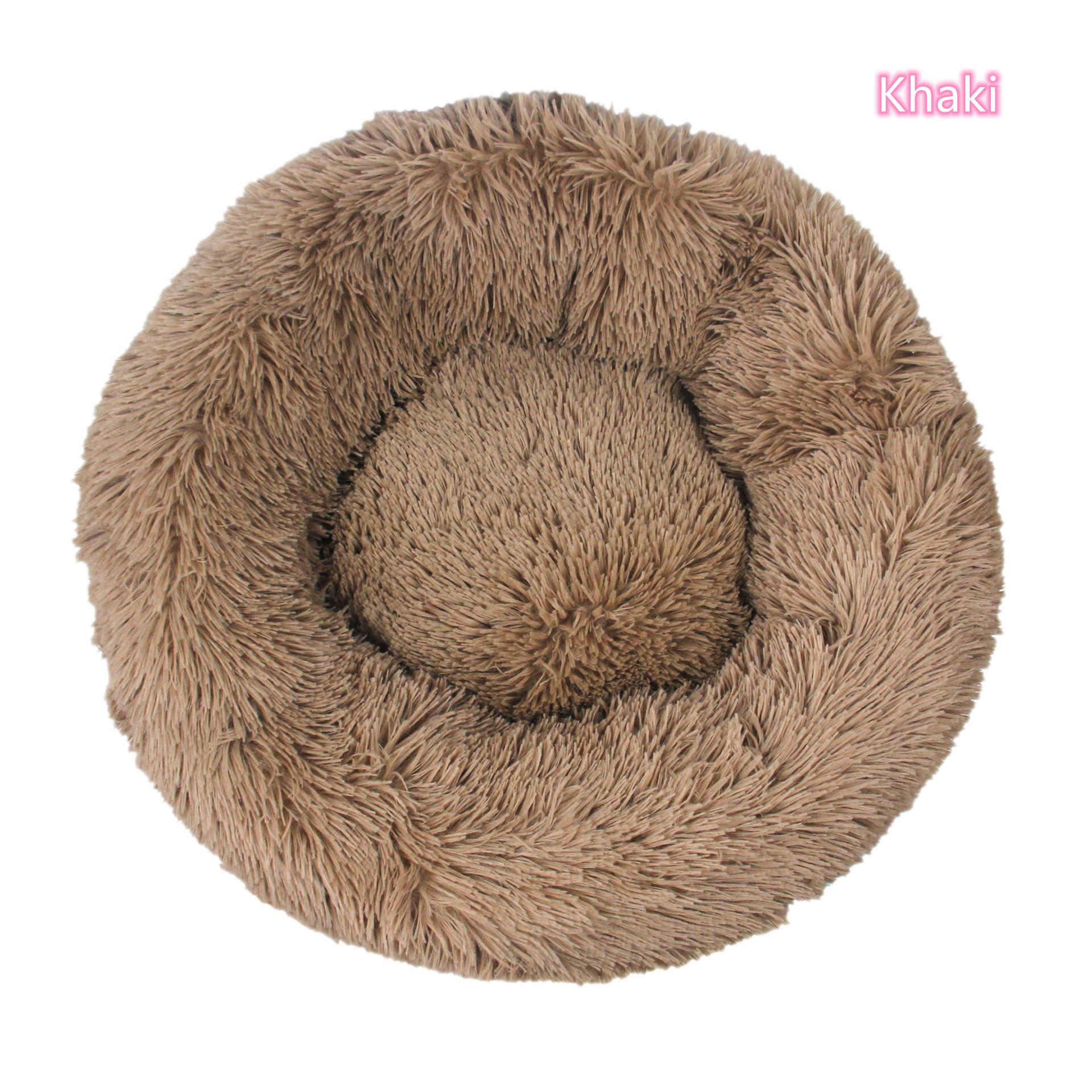 

Plush Donut Cat Bed Full Size, Washable & Warm Pet Bed for Cats and Dogs, Super Soft Calm Sleeping Nest Cushion Mat 40cm хаки