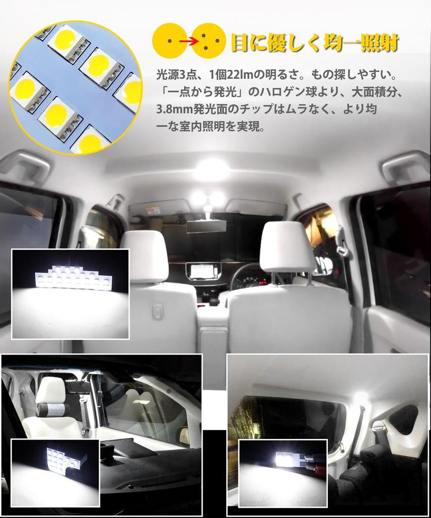 SINMAIT MOVE LED Room Lamp, Daihatsu Move LED Indoor Light, 6000k White, White, LA150S,