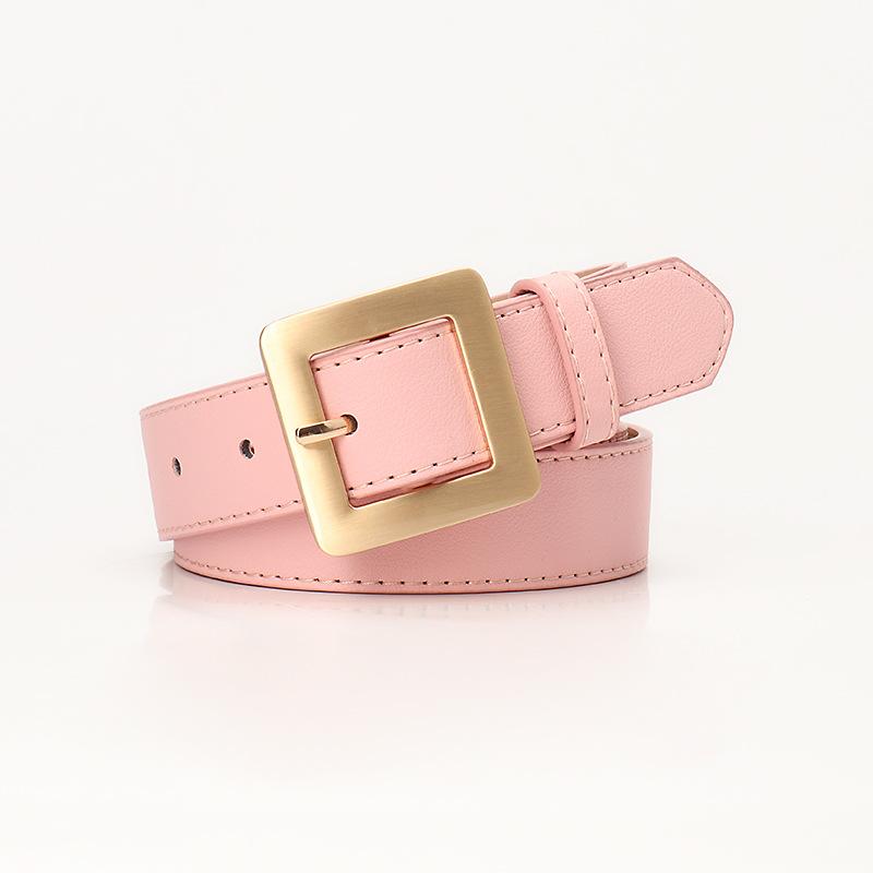New Versatile Simple and High-end Women's Belt Square Buckle Fashion Korean Style Decorative Jeans Belt Belt Belt Women