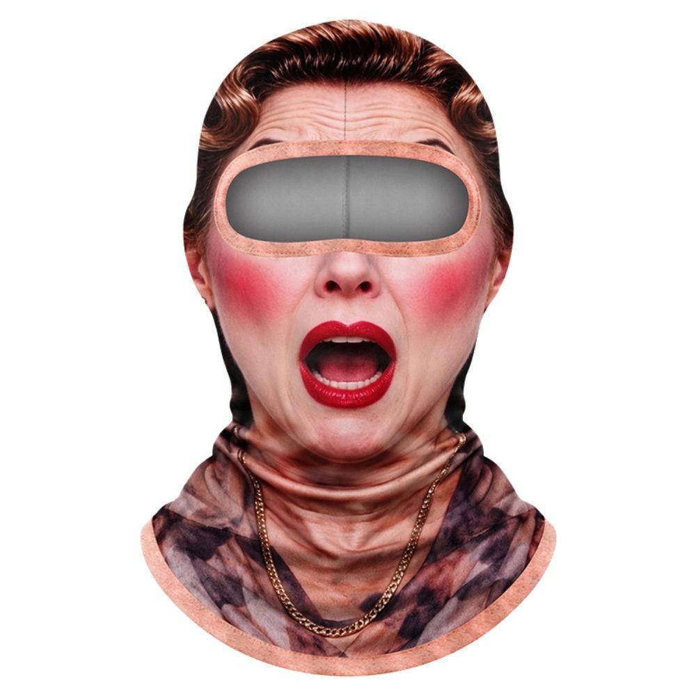 3D Face Printed Balaclava Vzor starca Maska na celú tvár pre Zimné Vonkajšie Športy Cyklistiku