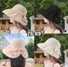 New High-end Mesh Bow Bucket Hat Women's Spring and Summer Light Foldable Sunscreen Sunshade Basin Hat Elegant and Versatile