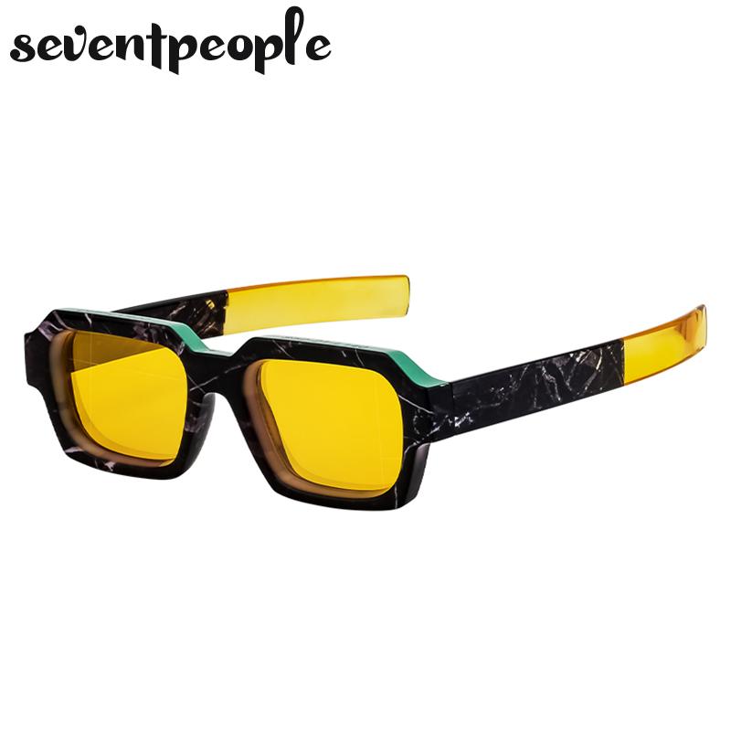 Vintage Rectangle Sunglasses Men  Luxury Brand Designer Retro Rectangular Sun Glasses For Female Thick Frame Square Shades
