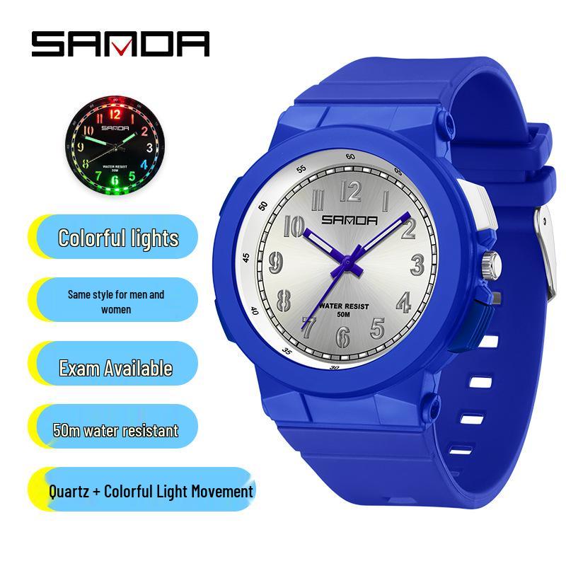 Silent Luminous Waterproof Quartz Wristwatch for High School Students