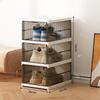 Shoe Storage Organizer Cabinet Drop Front Plastic Foldable Shoe Storage Box Entryway Sneakers Stackable Shoe Display Holder Rack