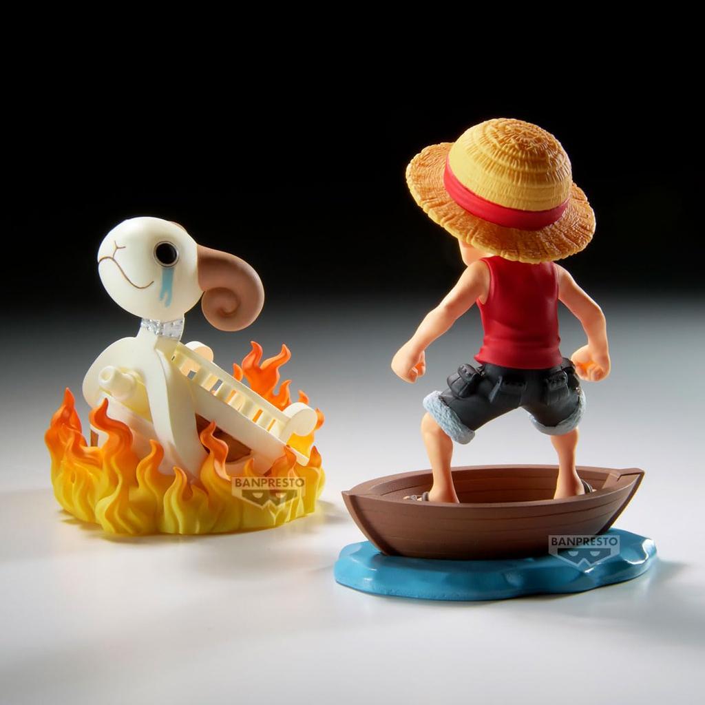 Banpresto Monkey Luffy Going Merry One Piece Action Figure World Collectable Log Story 8cm BP28928P Multicolor Figure Perfect for Anime Fans D. & - -