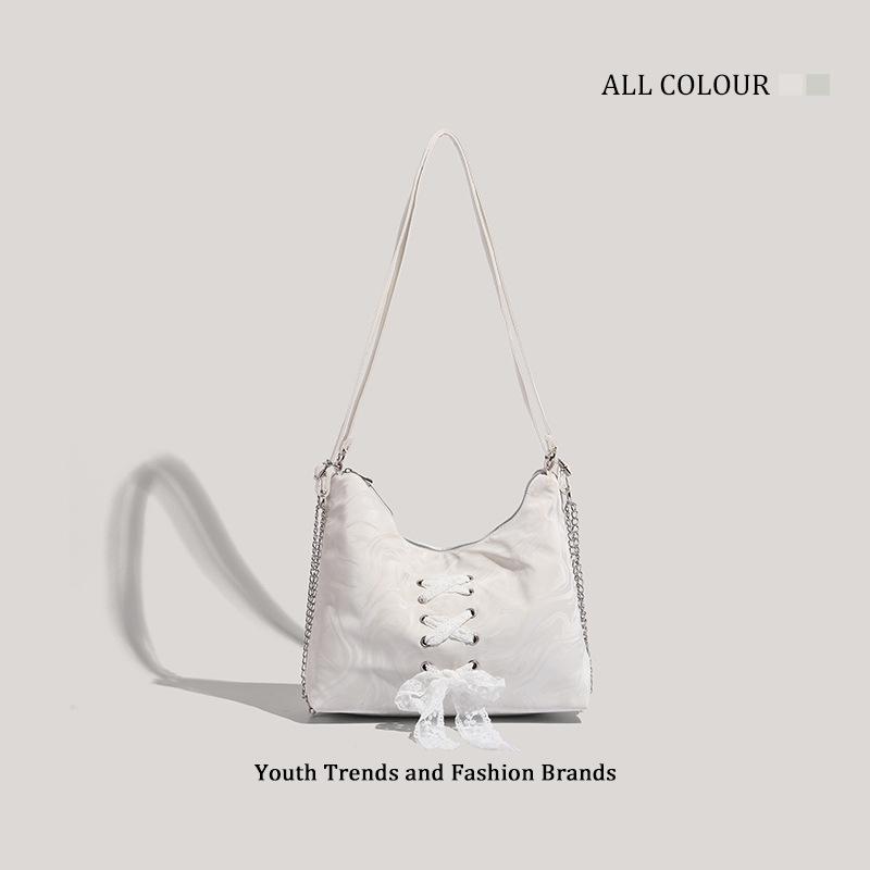 Small and multi-function backpack lace shoulder bag college large capacity oblique span bag women