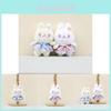 Adorable Plush Rabbit Keychain Cute Cartoon Bunny Pendant Soft Material For Bags