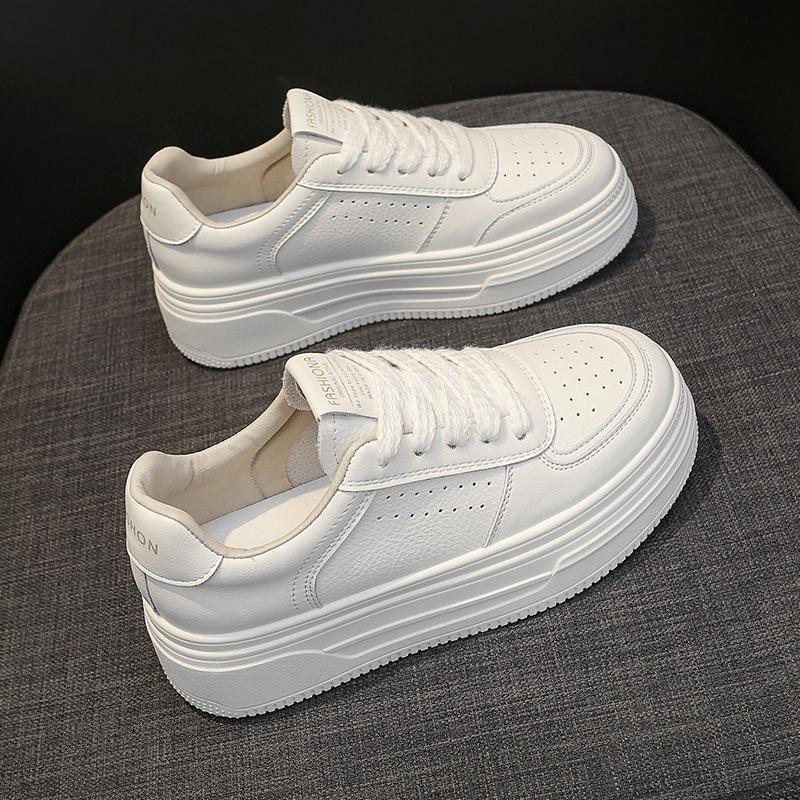 Platform white shoes feel women's muffin summer new fashion versatile color casual
