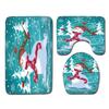 Christmas Shower Curtain Floor Mat Combination Four-Piece Set Bathroom Toilet Carpet Shower Room Mat Foot Mat