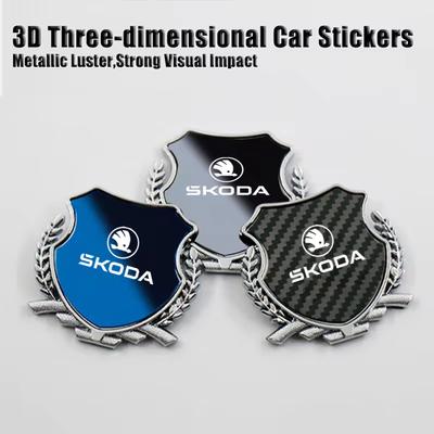 QLT4 Metal Car Sticker Emblem Exterior Bodywork For Octavia Kodiaq Fabia Superb Karoq Yeti Rapid Vrs Accessories Key Case