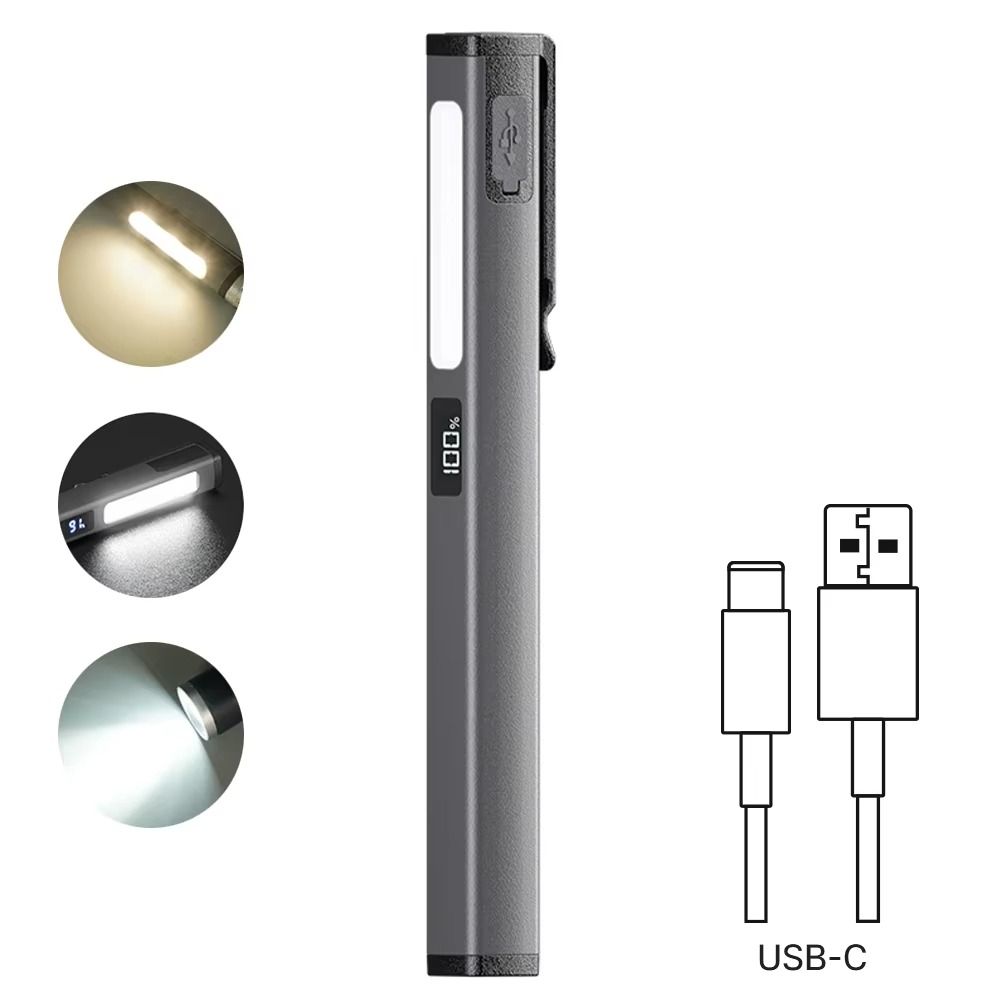 Rechargeable Pen Light with Clip LED Torch Eye Protection Pocket Flashlight  Nursing