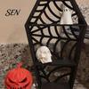 Schädel-Sammlungshalter Sargförmiges Spinnennetz-Display-Regal, 3D-gedruckter gotischer mehrstufiger Mini-Ständer Figur, Regal Halloween Schwarzes Hohlregal