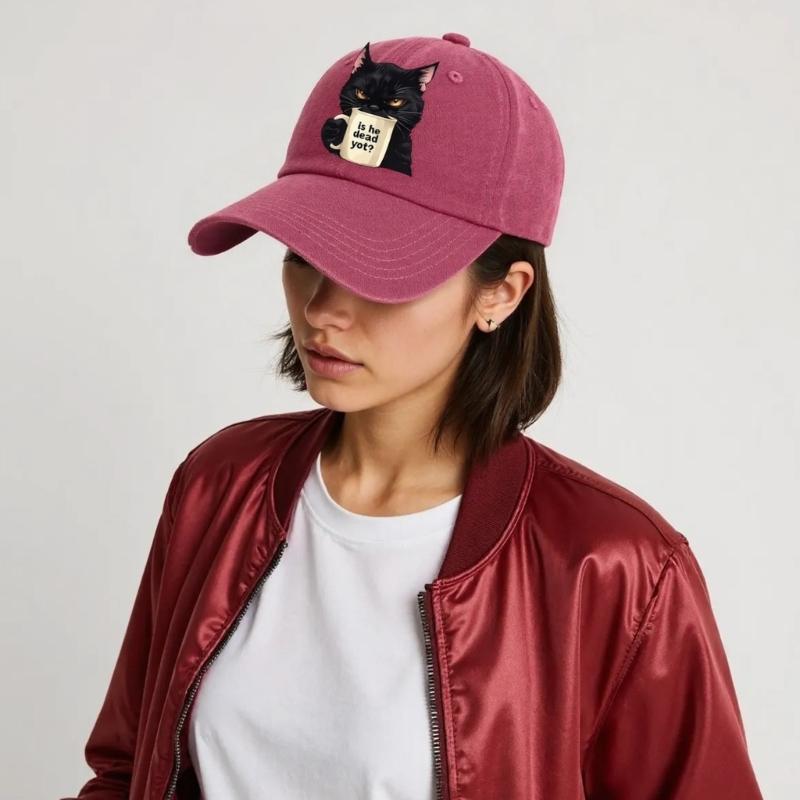 Traditional Baseball Hat With Lovely Kitten Print Cotton Sun Hat For Men Women Wilderness Expeditions