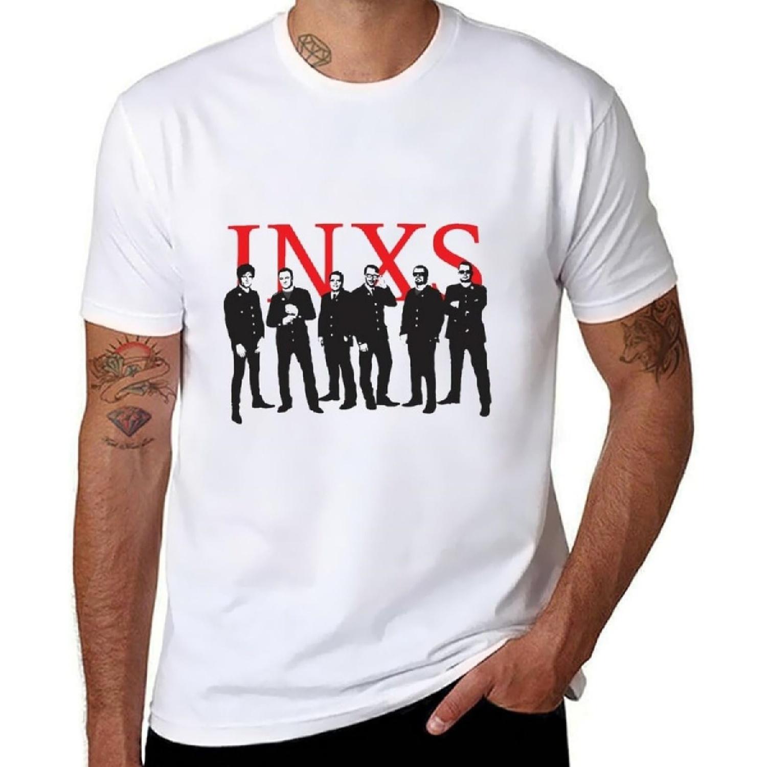 

Men s T-Shirt Fashion INXS T Shirts Unisex Duplex Printing Tees XXXXXL білий