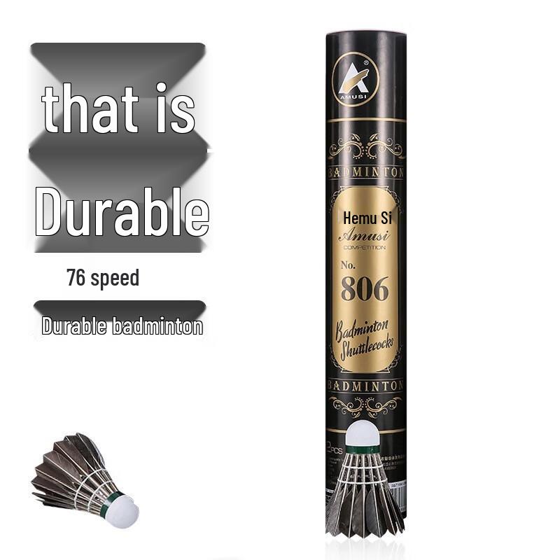 WEZHO Black Goose Feather Badminton Shuttlecocks