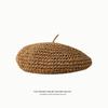 Vintage Beret Cap Fashion Women Casual Straw Weaving Beret Hat for Women French Spring Summer Retro Beanie Caps Hot Solid Color