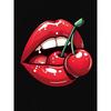 Women'S Casual Crew Neck T-Shirt with Cherry and Lip Graphic Harajuku Short Sleeve Casual Clothing Street Tops Aesthetic Clothes