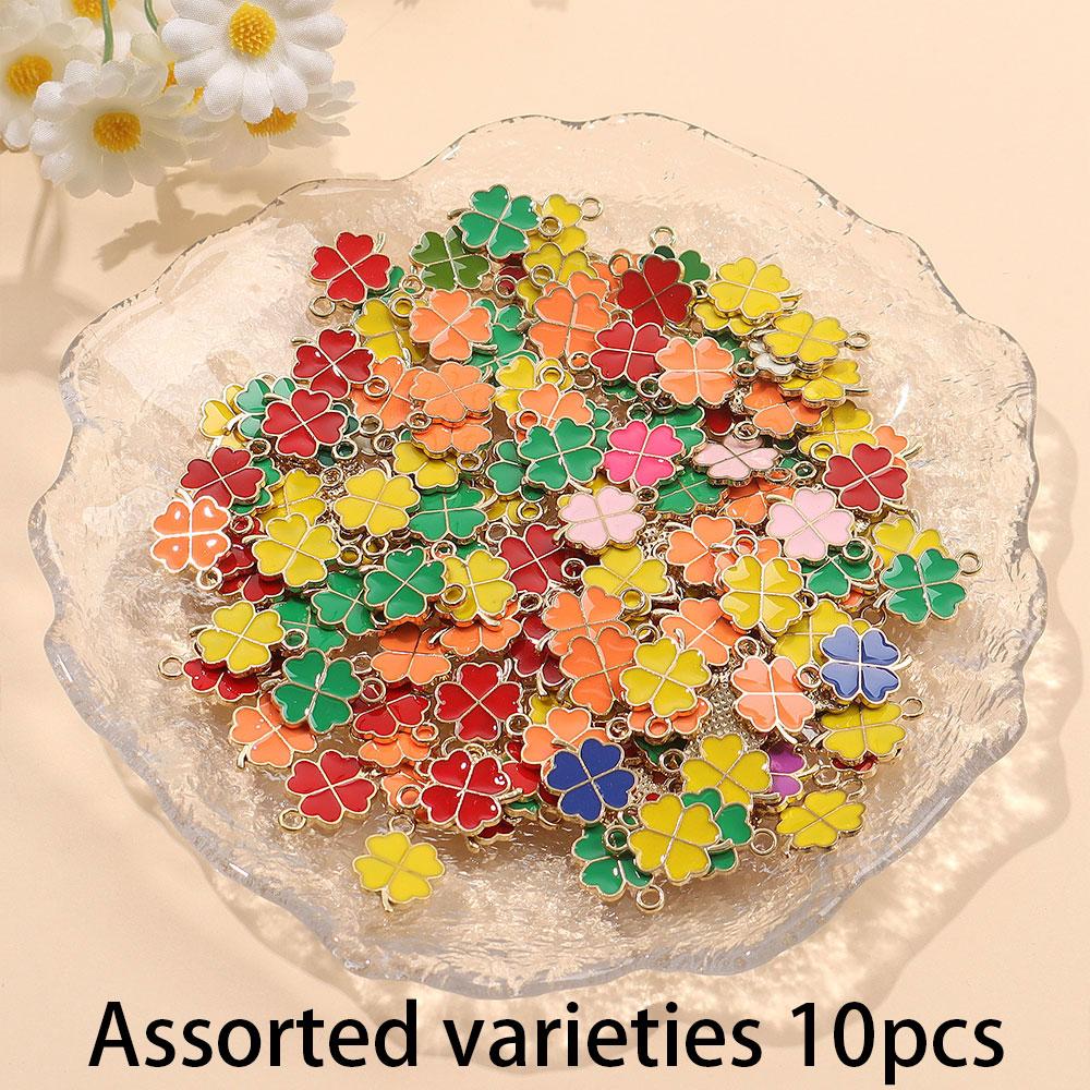 

10/20/30 шт. Подвеска в виде клевера из сплава, эмалированная подвеска в виде клевера, подвеска в виде зеленого листа, изготовление ювелирных изделий, серьги, браслеты, принадлежности для самостоятельного изготовления Assorted varieties 10pcs