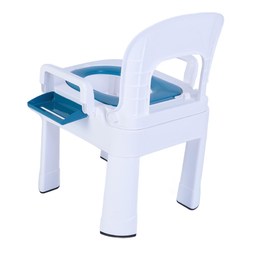 Squat Toilet Commode Chair Detachable Foldable Non Slip Armrest Backrest Cushion Quick Drying Extra Wide Commode Bathroom Sitting Bath Stool