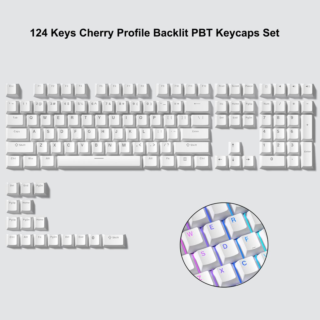 Xiaomi Womier 122 Keys Retro Black PBT Keycap Double Shot Cherry Profile Key Caps for Cherry MX Switches Mechanical Gamer Keyboard