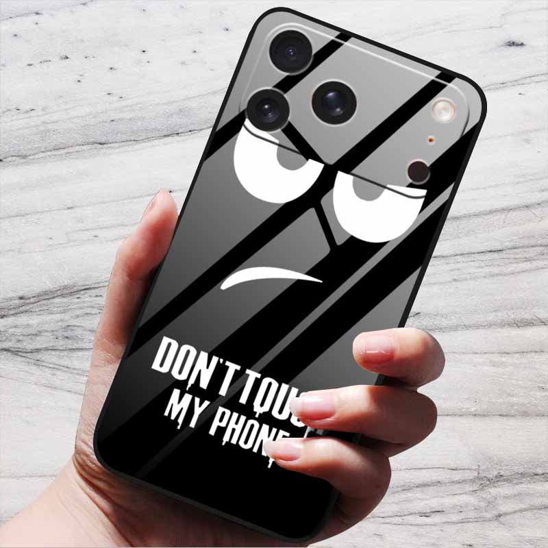 Cartoon Patterns Case For iPhone 17 Pro Plus Capa 17 Pro Max Bumper Luxury Tempered Glass Hard Back Cover iPhone17 Air Funda