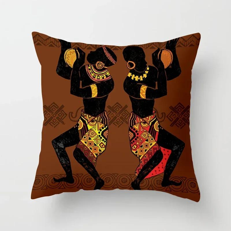 40/45/50/60cm Africa Life Collection Afrikanische Frau Kissenbezug Sofa Auto Dekorative Kissenhülle für Heimdekor Kissenbezug