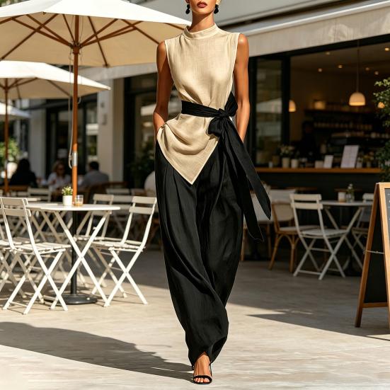 Women's Suits Two Piece Set Breathable Casual Loose Fit Solid Color Outfits for Home Party Office Vacation Daily Wear