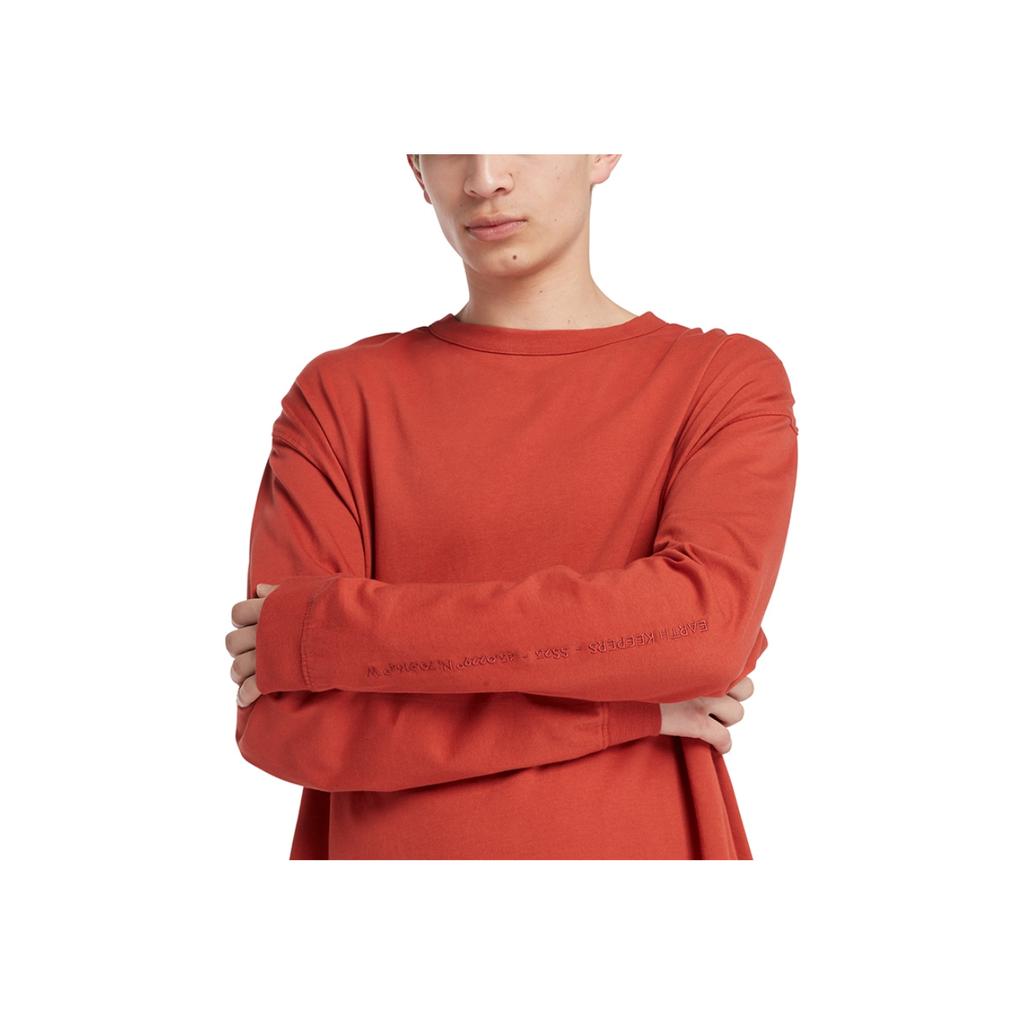 Timberland Pattern Print Crew Neck Long Sleeve T-Shirt Unisex Tops Red A6BM2-DL9