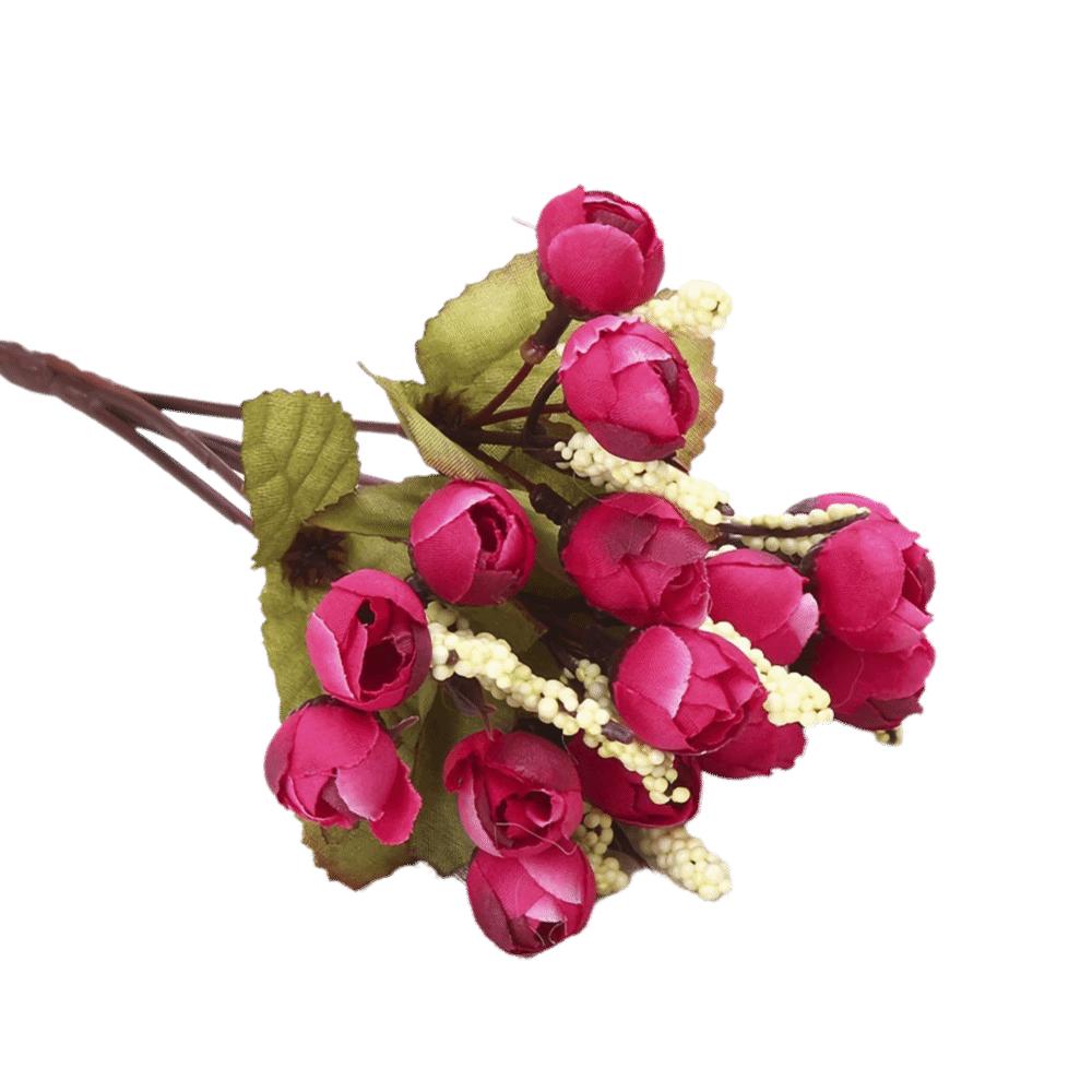 Red , Purple, Yellow, Pink, White pearl decorated artificial flower arrangement