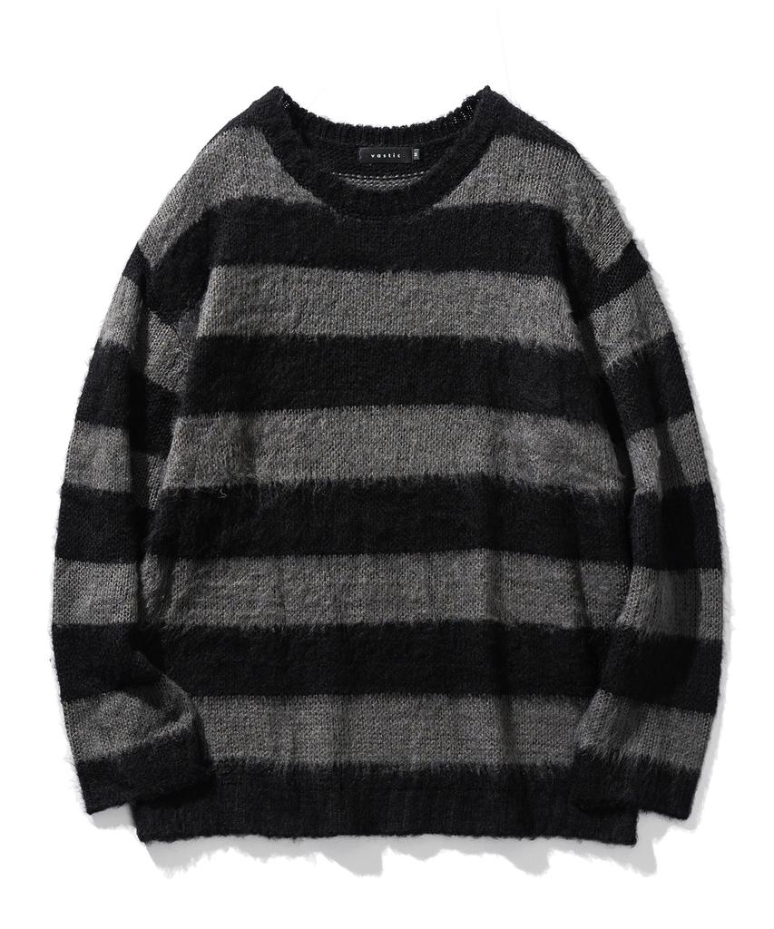 VASTIC Brush Stripe Knit_Black/Charcoal