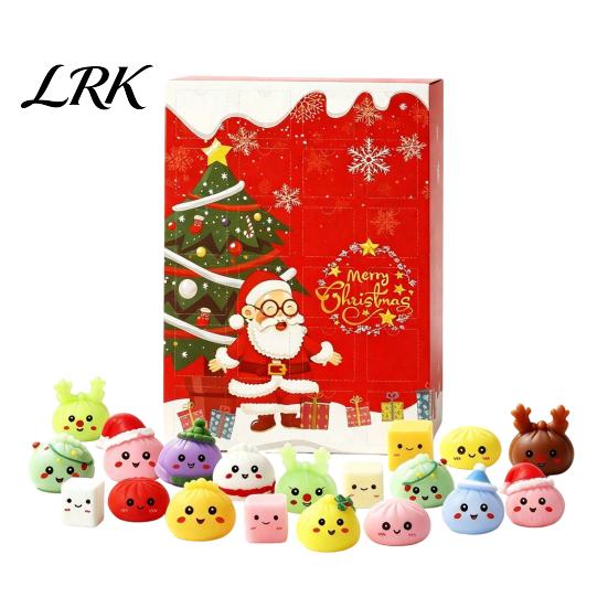 Geburtstagsgeschenk für Kleinkinder Kinder Weihnachten Adventskalender, 24-Tage-Countdown-Box mit Überraschungsfiguren, Dekorativer Kalender Festliche Atmosphäre