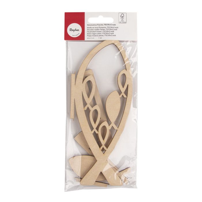 Poissons en bois 20x8,3cm 2 pièces