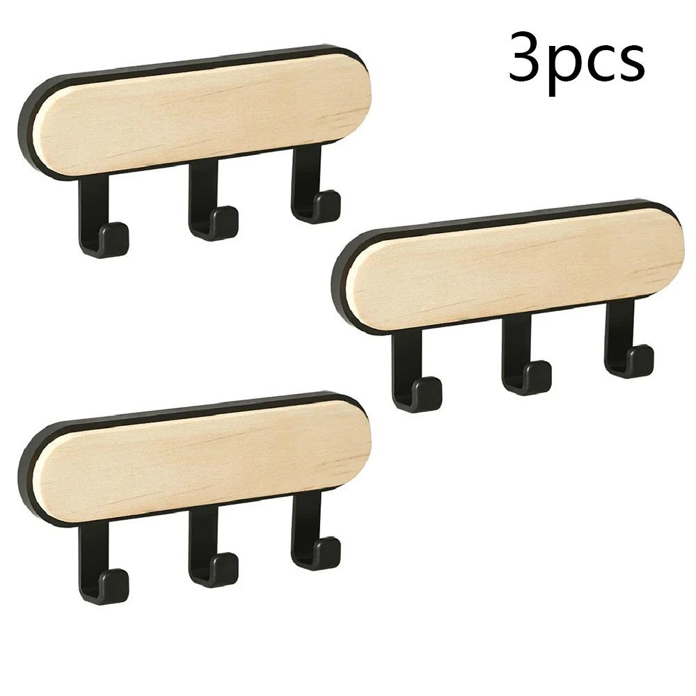 Organizator Depozitare Pălării Eșarfe Cârlige de Perete din Lemn Autoadezive Suport pentru Breloc Agățătoare de Perete pentru Ușă Agățătoare de Perete Menajer Cârlig Agățătoare Montată pe Perete