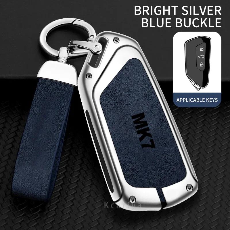 Auto TPU Zinc Alloy Key Case Bag For VW Volkswagen GOLF 7 MK7 Car Key Chain Car Metal Key Shell Interior Decoration Accessories