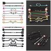 Stainless Steel Nose and Lip Piercing - 9 Pieces