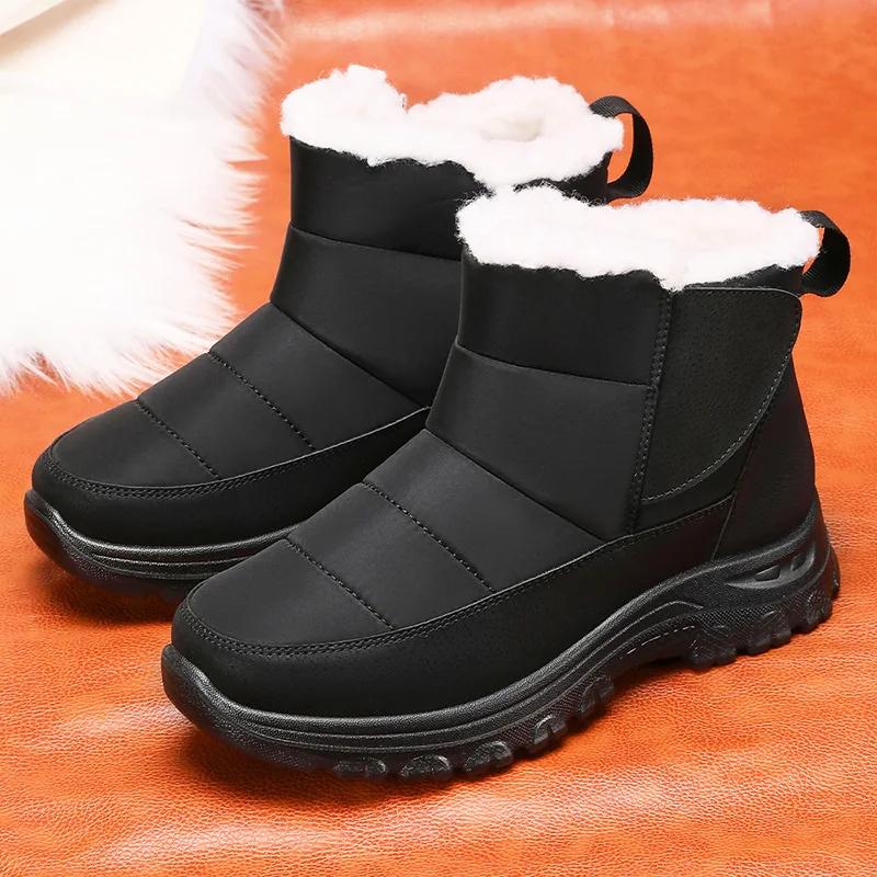 Fashion 2025 Snow Women Boots Comfortable Waterproof Casual Warm Cotton Shoes Outdoor Slip on Soft Fur Women's Winter Boots Botas Mujer