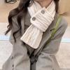 Warm Knitted Wool Scarf Winter Short Snood Neckerchief Korean Cross Neck Scarves  For Women Girl