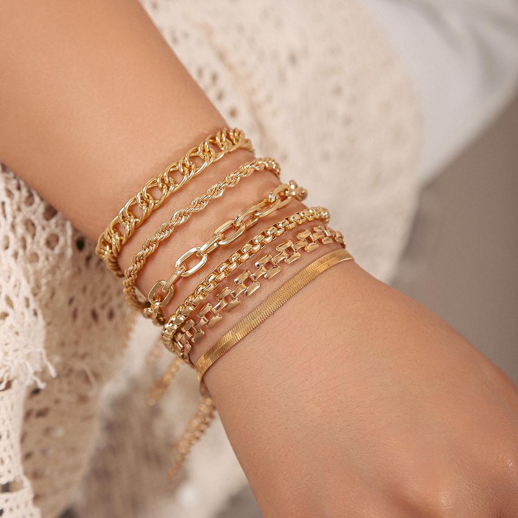 European and American Xiyin Personality Set Bracelet Female Simple ins Style Multi-layer Stacked Bracelet