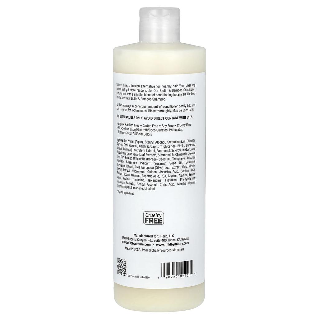 (Nature'S Gate), Biotin & Bamboo Conditioner, For Fine Hair, 473 Ml (16 Fl Oz)