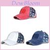 Lady Embroidered Flag Trucker Hat With Washable Cotton Sunshade For Summer Casual Style