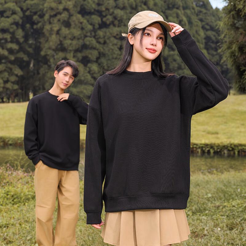 ROMON Unisex Loose Fit Round Neck Pullover Sweatshirt