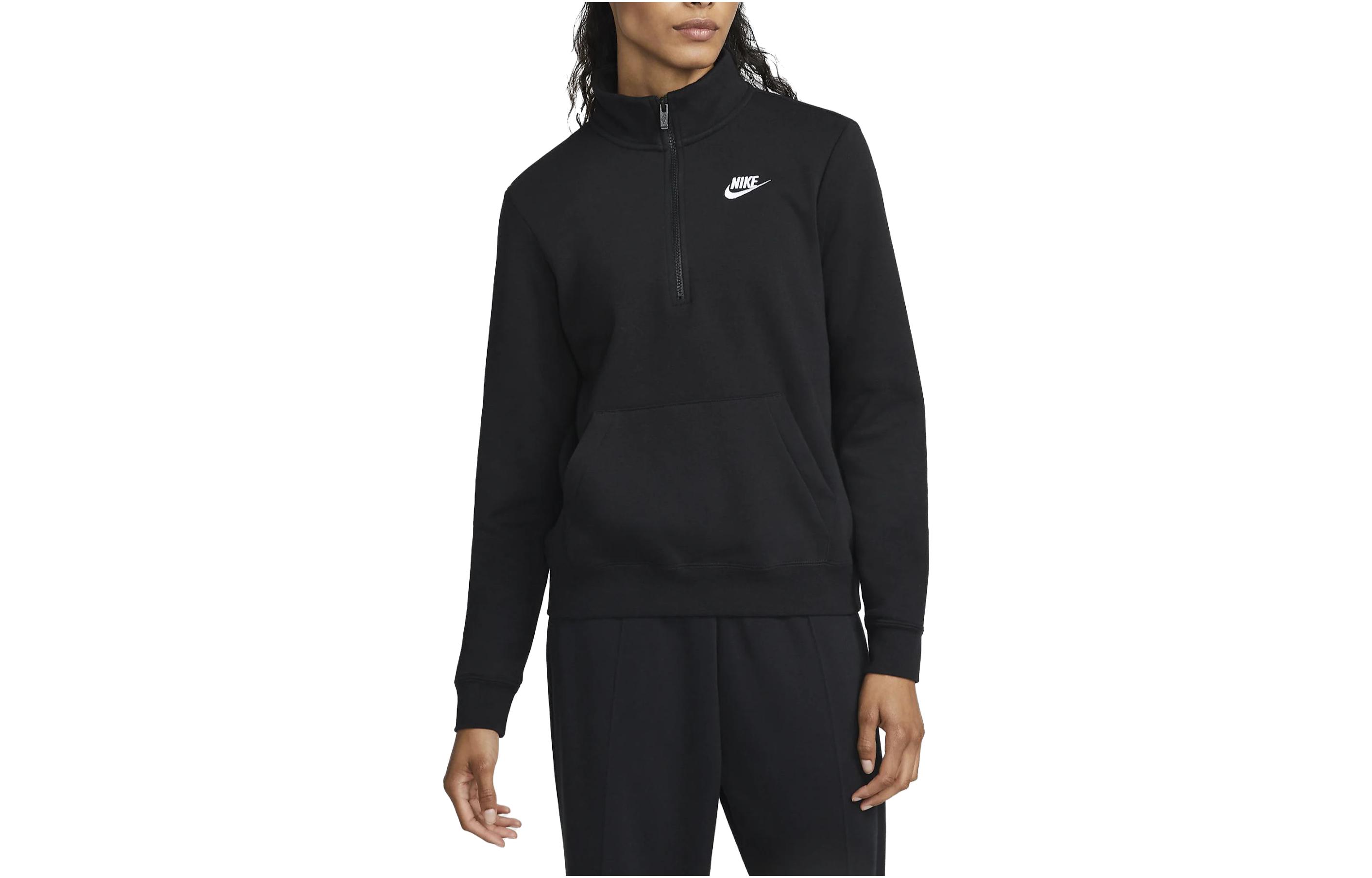 Nike Sweatshirts Women s Black Stand Collar Moderate Regular DQ5839-010 XS