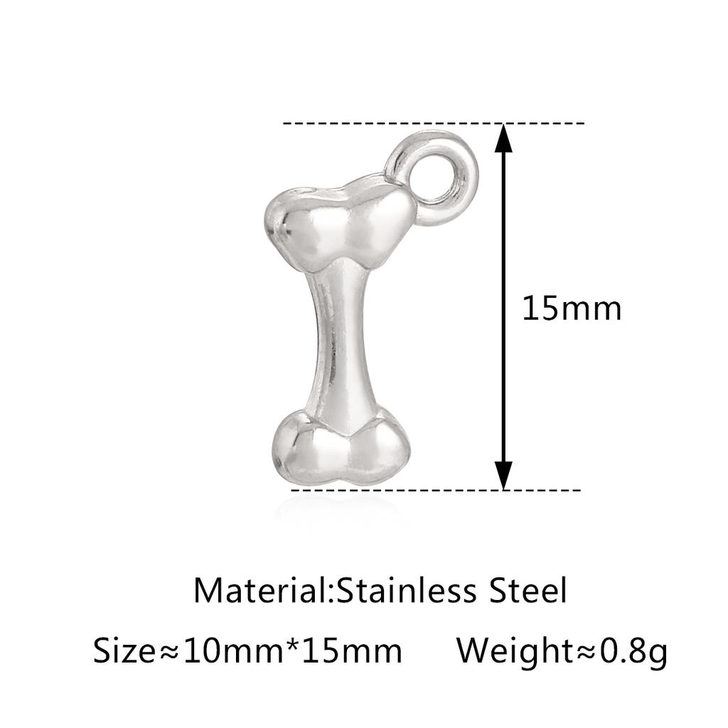 3PCS Cute Tulip Flower/Bow/Four Leaf Clover Charms for Jewelry Making Stainless Steel Star Pendant DIY Bracelet Necklace Earring