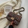 1Pc Xiaoxiangfeng Woolen Bag Women's Bag New Trendy  Popular Korean Version Fashion Versatile Chain Single Shoulder Messenger Bag