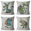 Nordic Style Cartoon Monkey Dog Cat Rabbit Cushion Cover Decor Children Drawing Animal  Pillow Case for Sofa Home Car Pillowcase