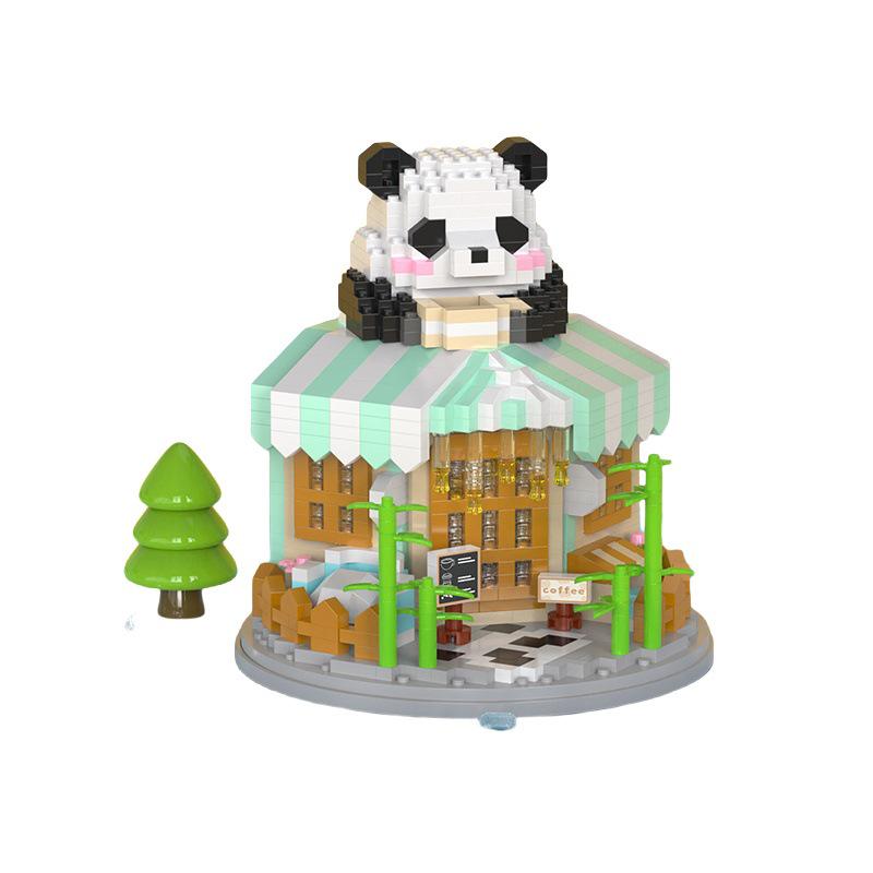 Panda House Street View Micro-Blocks - Compatible with Lego, Perfect Children's Day Gift Toy