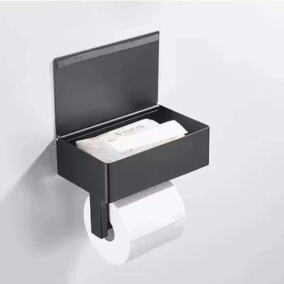 Roll Paper Box Can Hold Wet Wipes  Stainless Steel Tissue Box Mobile Phone Holder Punch-Free Tissue Box