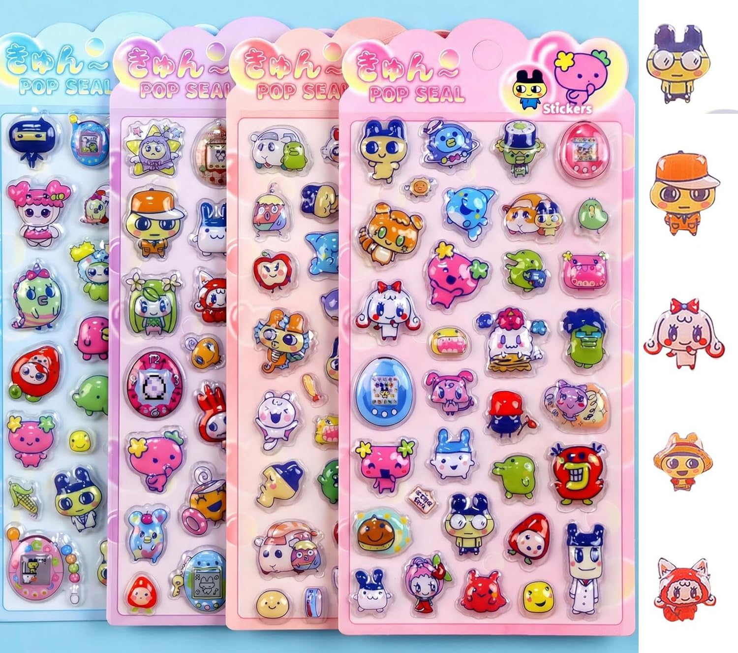 

Wings 3D Embossed Stickers Mamecchi Memecchi Kuchibatchi Tamagotchi Marshmallow Style Phone Decoration DIY Notebook Adhesive Craft Supplies Gift Kids