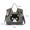 Trendy Cartoon Wool Canvas Crossbody Bag - Large Capacity, Cute Fashion Design