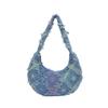 Summer Fabric Personality 2025 New Casual Fashion Large Capacity Canvas Plaid Simple Shoulder Crossbody Armpit Bag